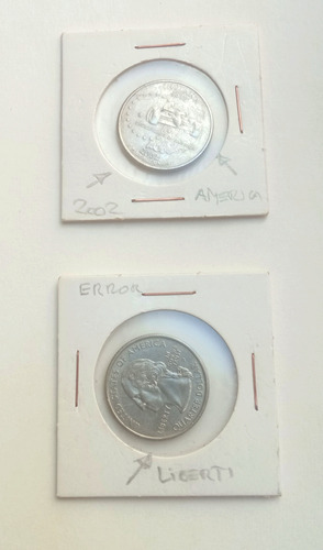 Monedas Un Cuarto De Dólar Coleccionables Con Errores (Usado)