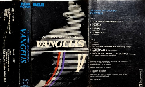  Vangelis - Al Hombre Desconocido - Casete