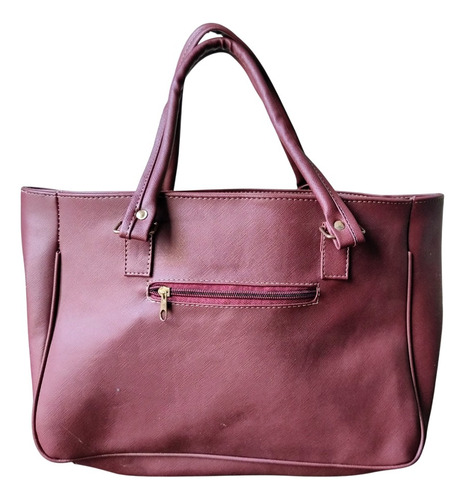 Bolso Burdeos Color Vino /temporada 2025 Vino Lisa Níquel Vino