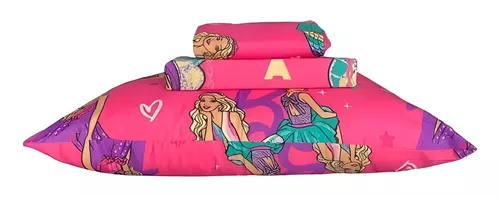 Jogo de Cama Lençol Barbie Menina 3 Peças C/ Elástico Lepper