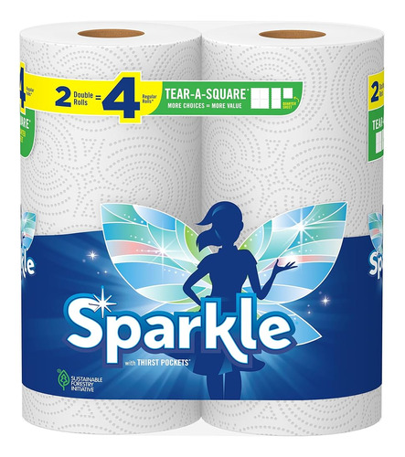 Toallas De Papel Sparkle® Tear-a-square®, 2 Rollos Dobles = 