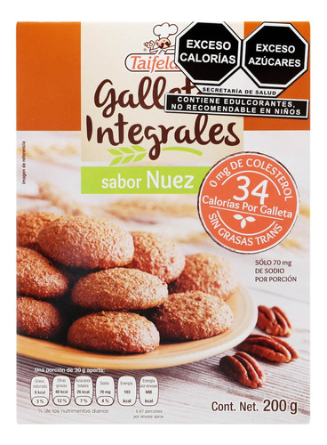 2 Pzs Nut Bar Galleta Integral Sabor Nuez 200gr