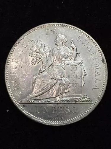 Moneda Guatemala Un Peso Fecha 1894 Plata Envió Gratis