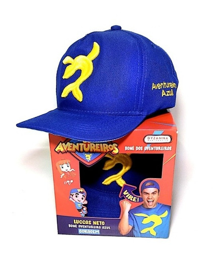 Boné Infantil Lucas Neto Aventureiro Azul Eu Tenho A Coragem