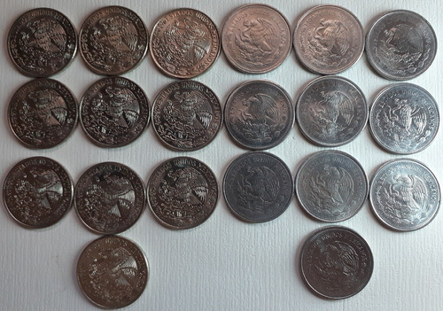 Lote De 20 Monedas Mexicanas De $0.50 Y $1.00 Sin Circular