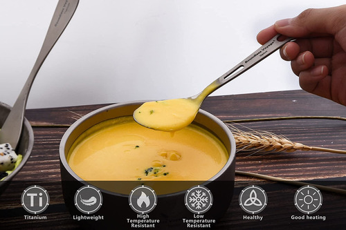 Vajilla De Titanio Para Camping, Tenedor Y Cuchara