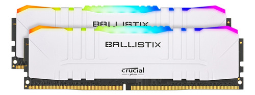 Memoria RAM Ballistix RGB gamer color white 16GB 2 Crucial BL2K8G36C16U4WL