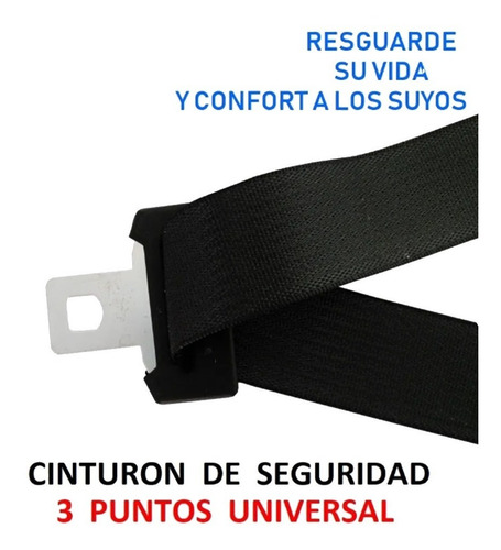 Imagen 3 de 5 de Cinturón De Seguridad De 3 Puntos Universal Color Negro
