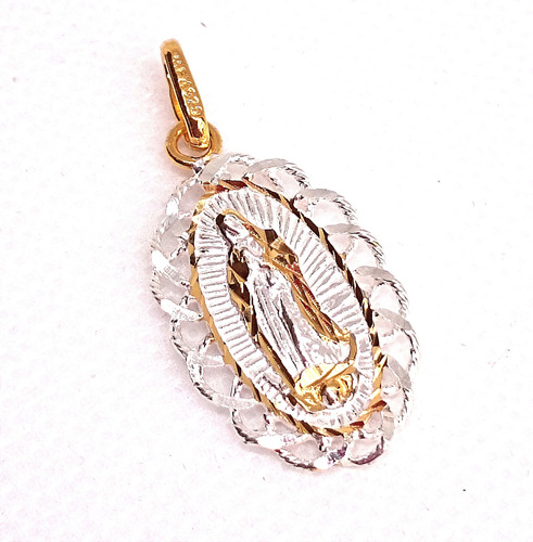 Dije De La Virgen Guadalupe En Plata 925, Baño En Oro 14 K