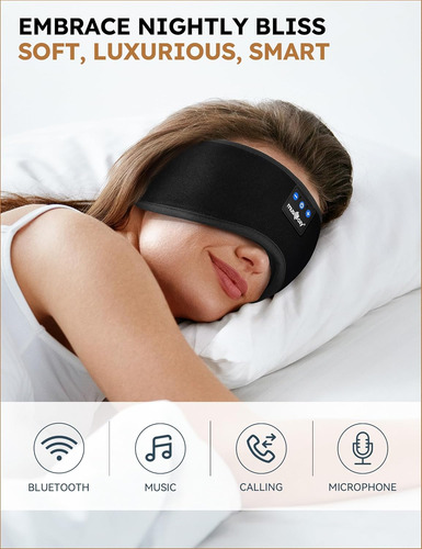 Auriculares Bluetooth 5.4 Para Dormir Con Diadema Y Máscara