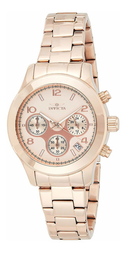 Reloj Hombre Invicta 19218 Cuarzo Pulso Oro Rosa En Acero