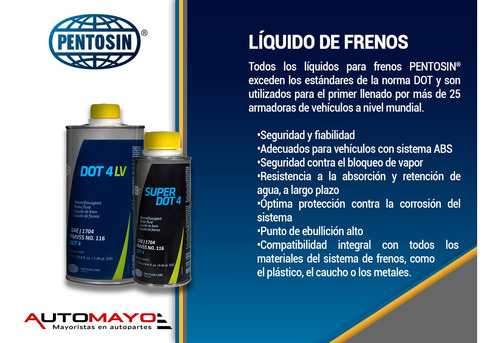 Líquido Frenos 1 Lt Pentosin Dot 4 Lv Clasico L4 1.9l 11-12