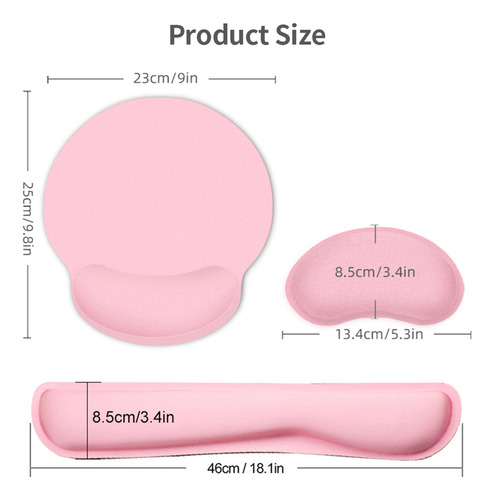 Set De Soporte De Muñeca Ergonómico De Espuma Viscoelástica