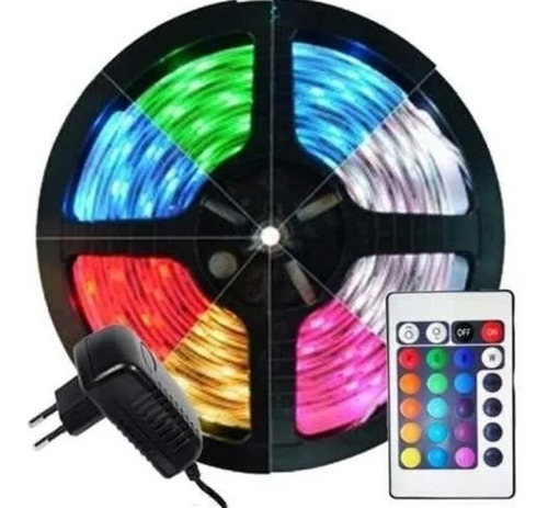 La tira de LED de colores cambia de color con el control remoto