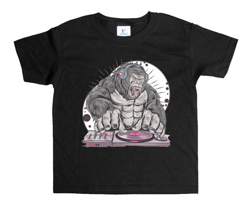 Remera Negra Niños King Kong R71