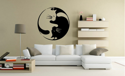 Vinilo Decorativo Gatos Ying Yang