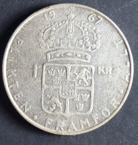 Suecia 1 Krona De 1968 O De Plata