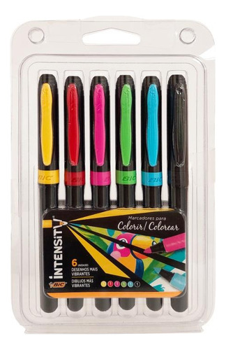 Marcadores Bic Intensity (x6) Dibujos Mas Vibrantes - 1,1mm