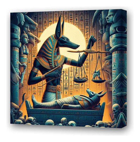 Cuadro 60x60cm Anubis Muerte Embalsamamiento Dios M4