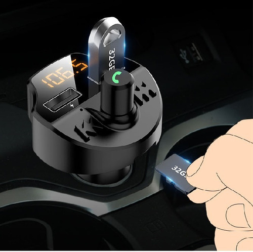 Transmisor De Audio Fm Bluetooth Salida/entrada Usb Microsd