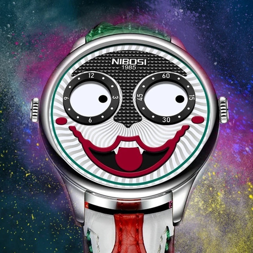 Relojes De Pulsera Nibosi De Cuero Con Forma De Payaso Y Cua