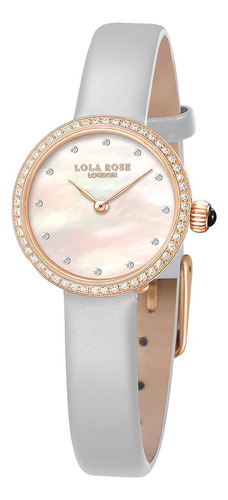 Reloj De Nácar Para Mujer Lola Rose Con Correa De Cuero Gris