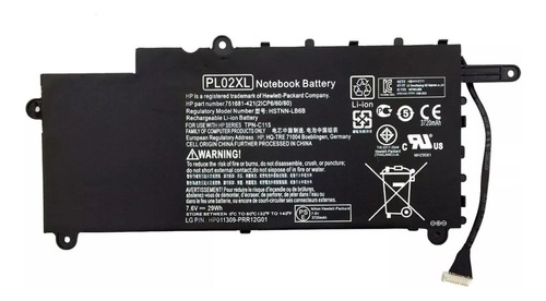 Bateria Para Notebook Hp Pl02xl Pavilion X360 Lb6b Db6b