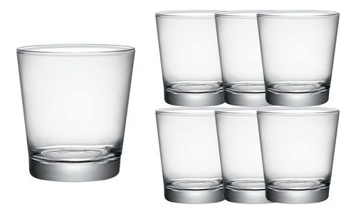 Set X6 Vasos Vidrio Agua Jugo 240 Cc Sestriere Bormioli Color Flint