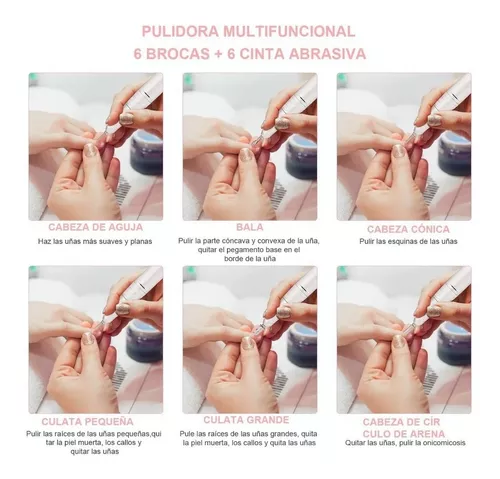 Taladro de uñas profesional de 35000 RPM, taladro eléctrico portátil para  dar forma, pulir, quitar uñas acrílicas, kit de manicura y pedicura de uñas