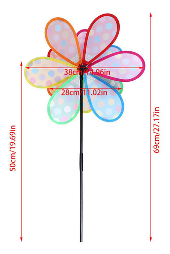 Molinetes De Jardín Yard Wind Spinner Puntos De Color Decora