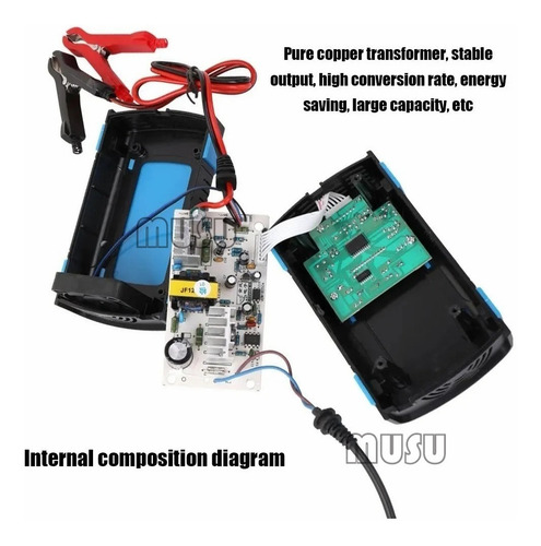 Imagen 9 de 9 de Cargador Inteligente Rápido De Auto O Motocicleta 12v 6a