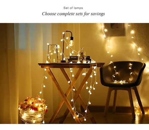 Cadena De Luz Led Decoración Romántica 6 Mts 40 Bombillos