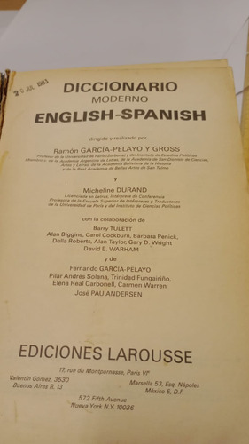 Diccionario Moderno Español Ingles Larousse 2 Tomos