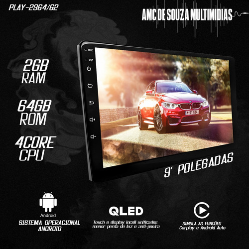 Multimidia Hilux 17/21 9p Adak G2 Android Carplay 2gb 64gb