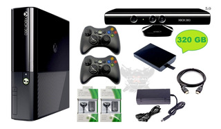 Xbox 360 Ultraslim 5.0 + Disco 320gb 150j+ Controles+ Kinect