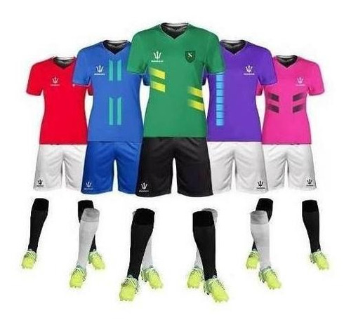Equipo Completo Fútbol Femenino Camiseta Short Y Medias X 9