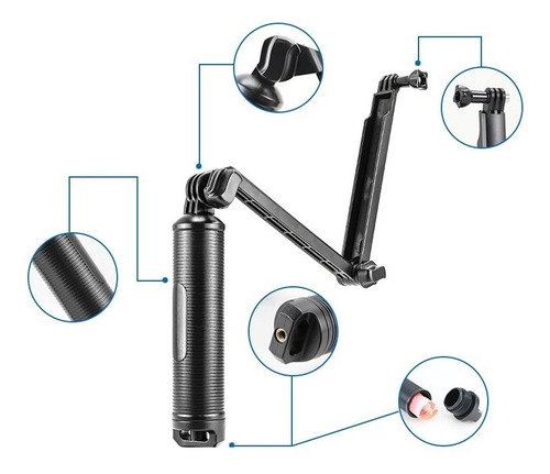 Baston Selfie Stick Monopod Flotador Gopro 3-way Contra Agua