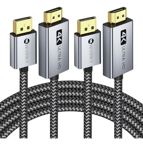 Adaptador De Cable Warrky 4k Displayport A Hdmi 6ft 2 Pack, 