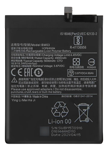 Batería Pila Para Xiaomi Mi Note 10t Pro Bm53 Garantizada 