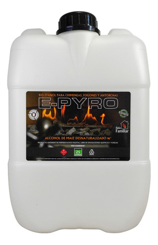 Bioetanol Para Chimeneas E-pyro 25lt Desnaturalizado 96° Eco