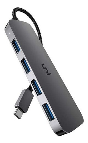 Hub Uni Usb C 4 Puertos Usb 3.0 De Aluminio Con Thunderbolt