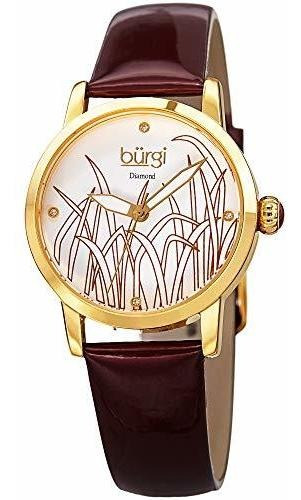 Burgi Diamond Accented Reloj De Mujer - Casual