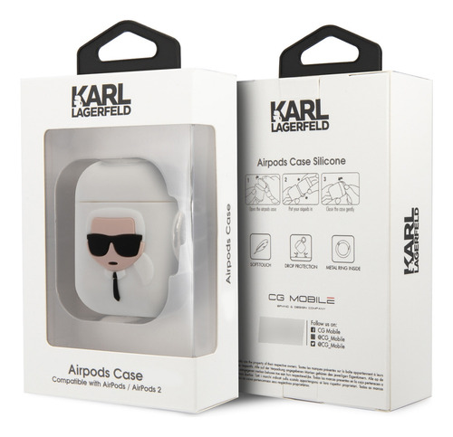 Funda Karl Lagerfeld Silicón Para AirPods 1/2 - Blanco Orig