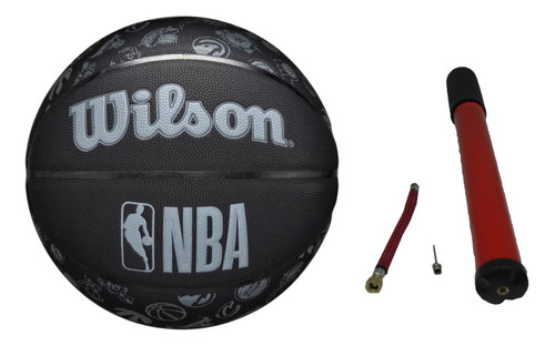 Bola De Basquete Oficial Nba All Team Black 7 + Bomba De Ar