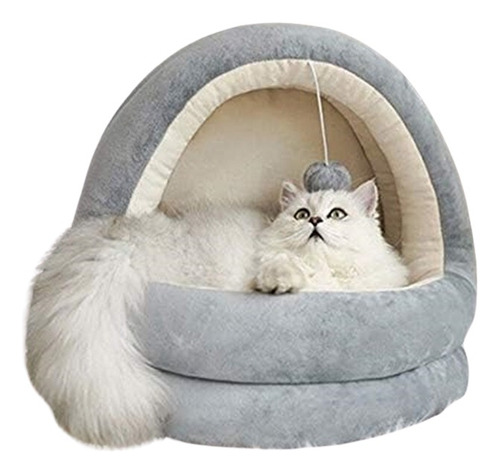 Cama Cueva Iglu Igloo Para Gatos Algodon Felpa Invierno L