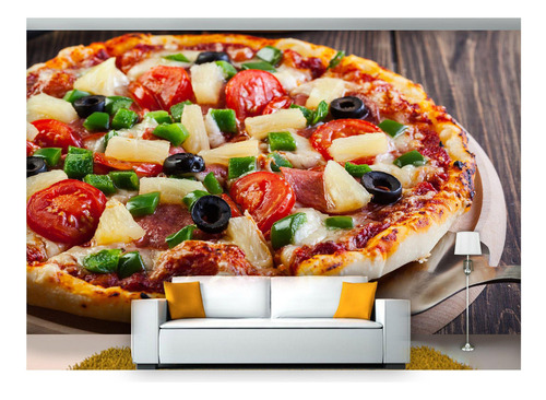 Papel De Parede Rodízio Pizza Gourmet 3d Al184