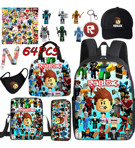 Set De 64 Figuras Con Estuche Para Lápices Y Lonchera Roblox