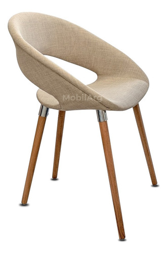 Imagen 1 de 9 de Silla One Wood Tapizada Vestida Patas De Madera Petiribí