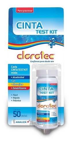 Cinta Test Kit Medidor Cloro Y Ph Pileta Clorotec X 50 U