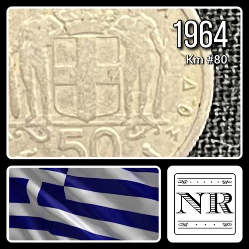 Grecia - 50 Lepta - Año 1964 - Km #80 - Pablo I